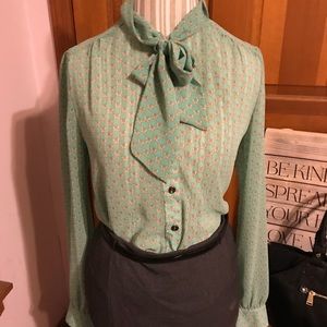 Classic tie neck blouse